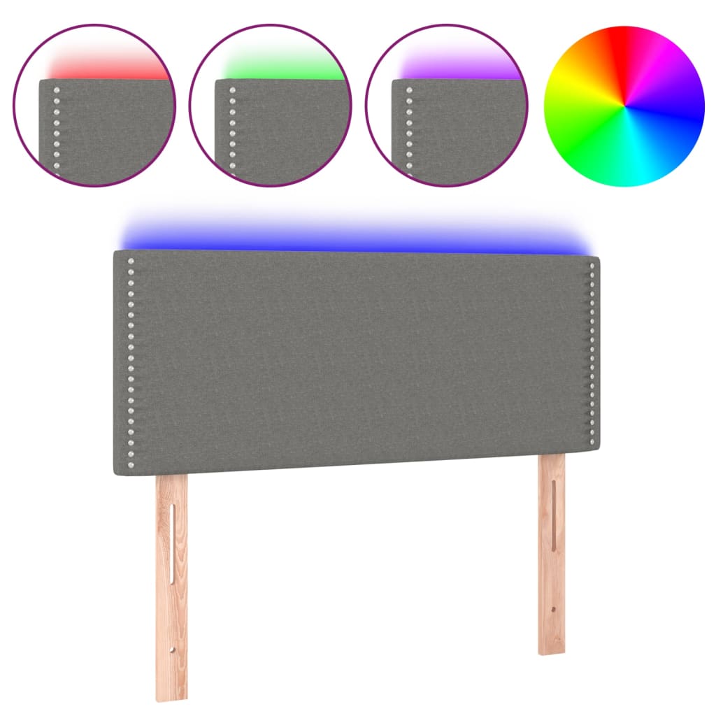 Hoofdbord LED 90x5x78/88 cm stof donkergrijs is nu te koop bij PeponiXL, paradijselijk wonen!