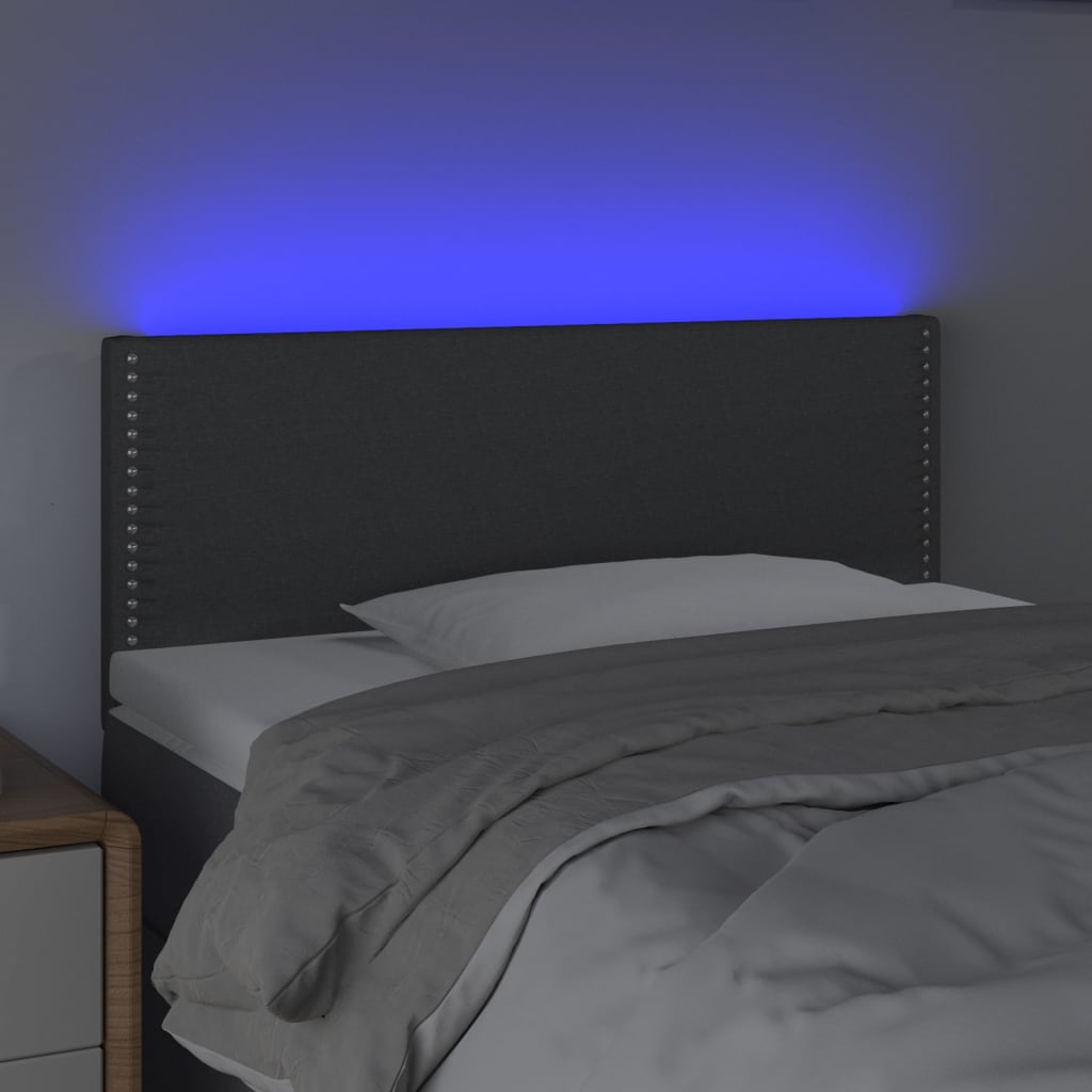 Hoofdbord LED 90x5x78/88 cm stof donkergrijs is nu te koop bij PeponiXL, paradijselijk wonen!