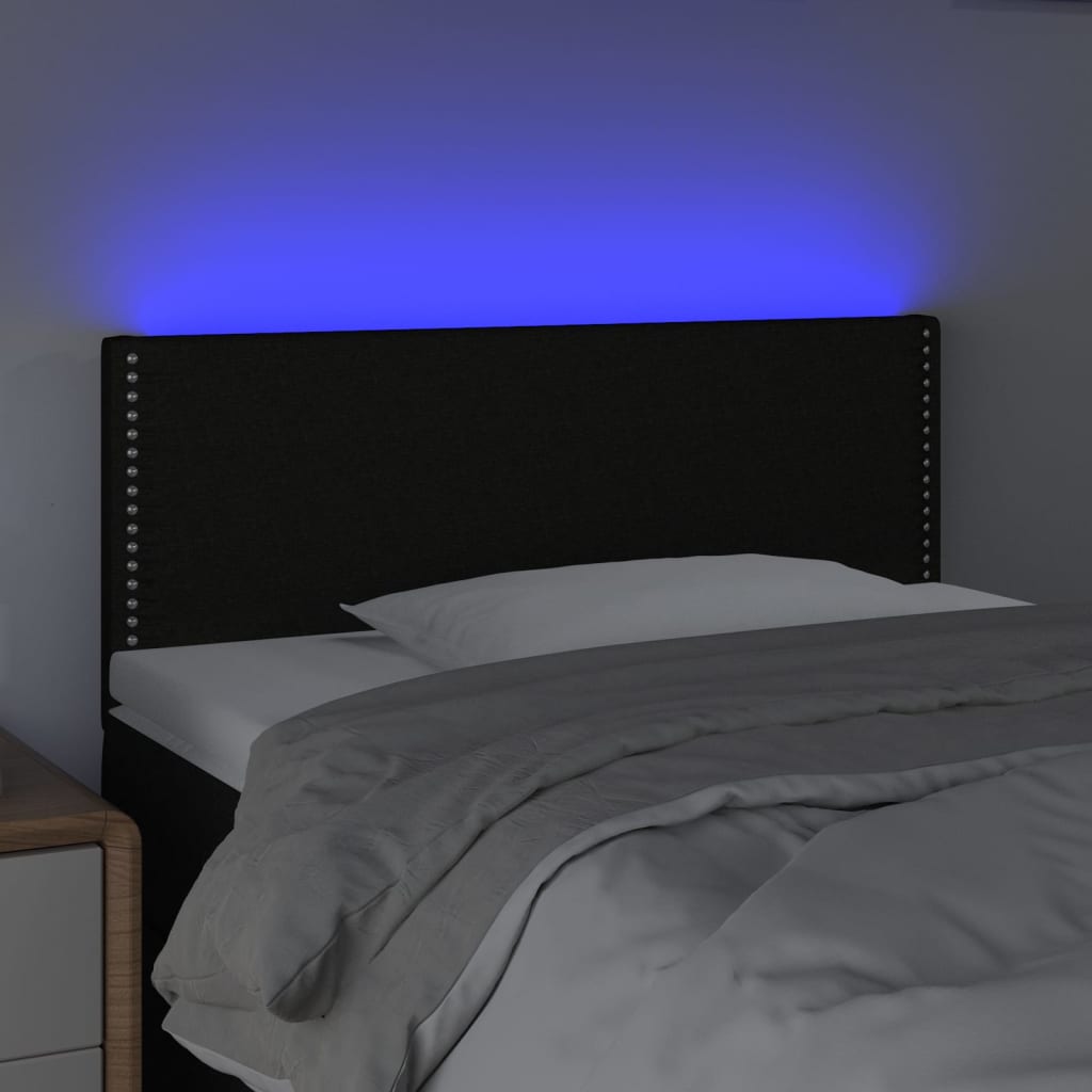 Hoofdbord LED 90x5x78/88 cm stof zwart is nu te koop bij PeponiXL, paradijselijk wonen!