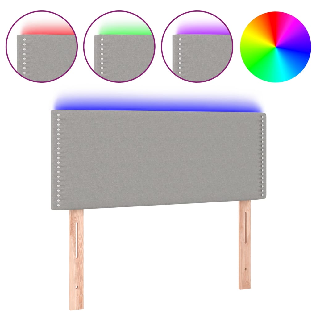 Hoofdbord LED 100x5x78/88 cm stof lichtgrijs is nu te koop bij PeponiXL, paradijselijk wonen!