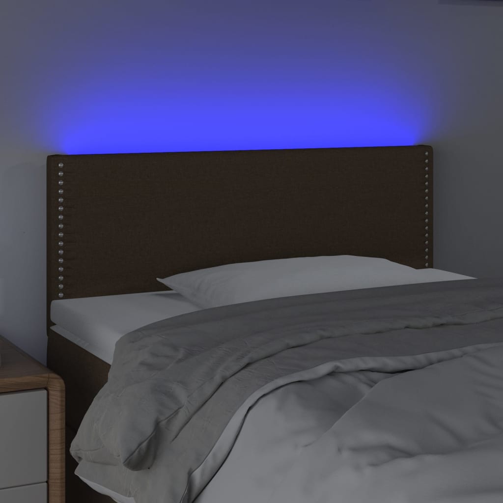 Hoofdbord LED 100x5x78/88 cm stof donkerbruin is nu te koop bij PeponiXL, paradijselijk wonen!