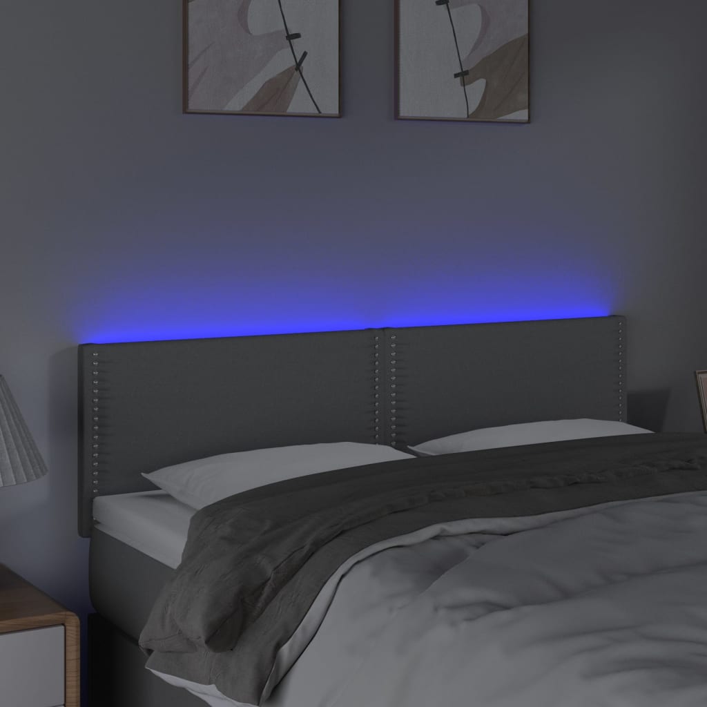 Hoofdbord LED 144x5x78/88 cm stof lichtgrijs is nu te koop bij PeponiXL, paradijselijk wonen!