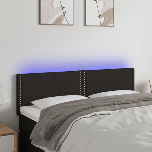 Hoofdbord LED 144x5x78/88 cm stof zwart is nu te koop bij PeponiXL, paradijselijk wonen!