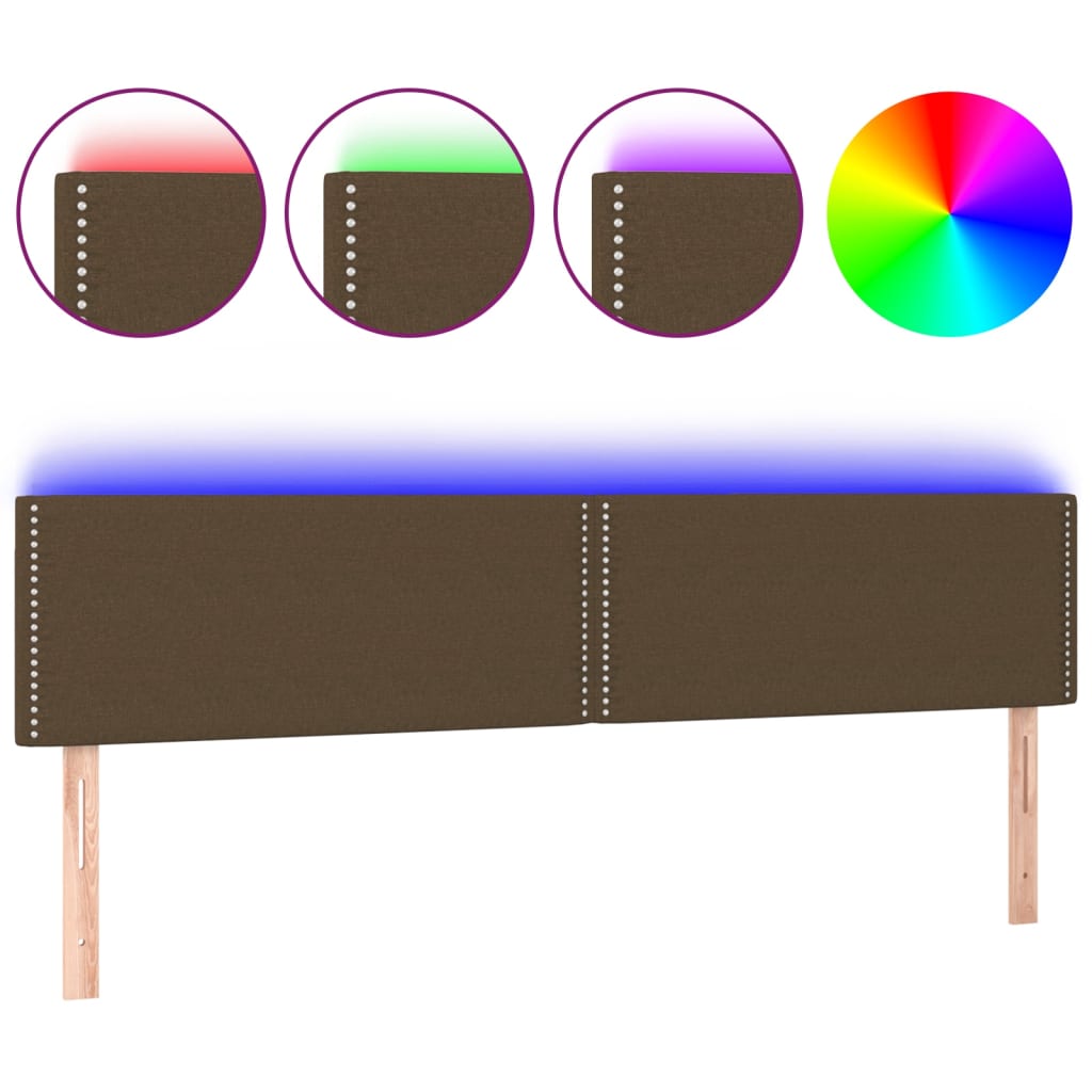 Hoofdbord LED 180x5x78/88 cm stof donkerbruin is nu te koop bij PeponiXL, paradijselijk wonen!