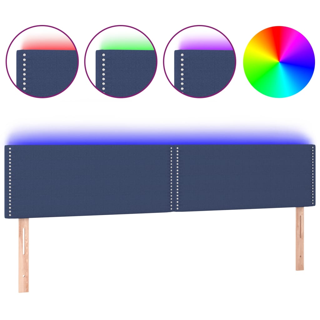 Hoofdbord LED 180x5x78/88 cm stof blauw is nu te koop bij PeponiXL, paradijselijk wonen!