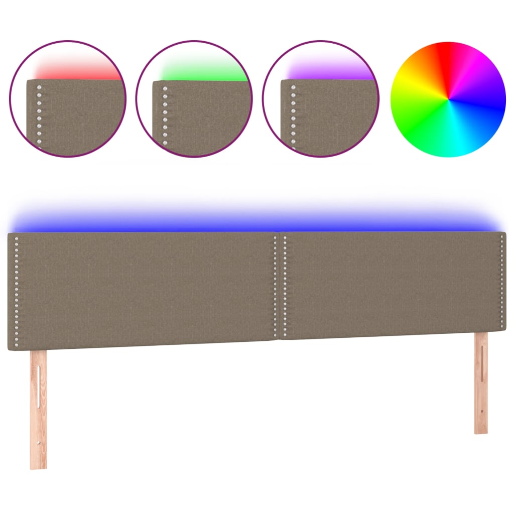 Hoofdbord LED 200x5x78/88 cm stof taupe is nu te koop bij PeponiXL, paradijselijk wonen!
