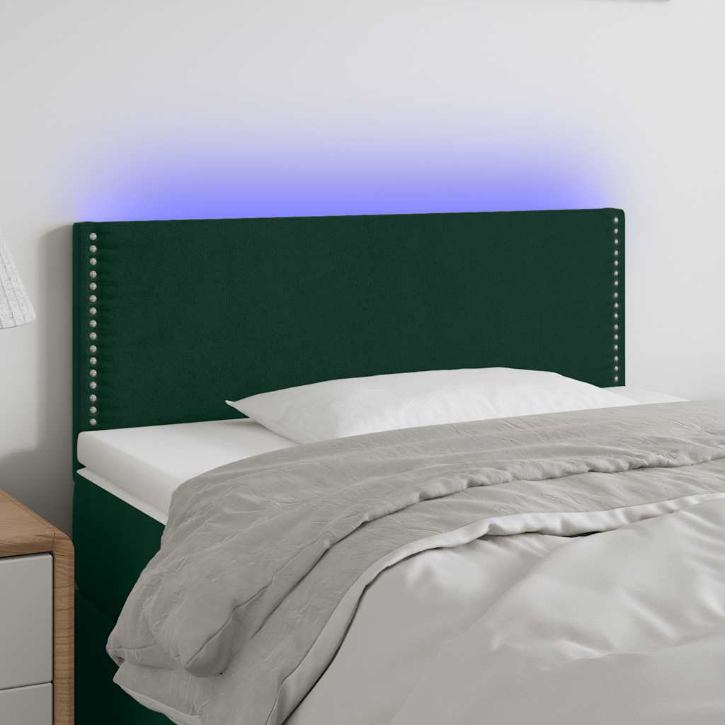 Hoofdbord LED 80x5x78/88 cm fluweel donkergroen is nu te koop bij PeponiXL, paradijselijk wonen!