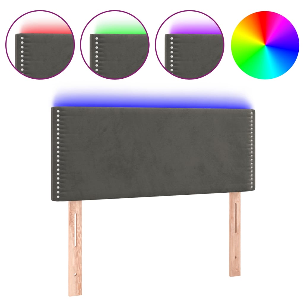 Hoofdbord LED 100x5x78/88 cm fluweel donkergrijs is nu te koop bij PeponiXL, paradijselijk wonen!
