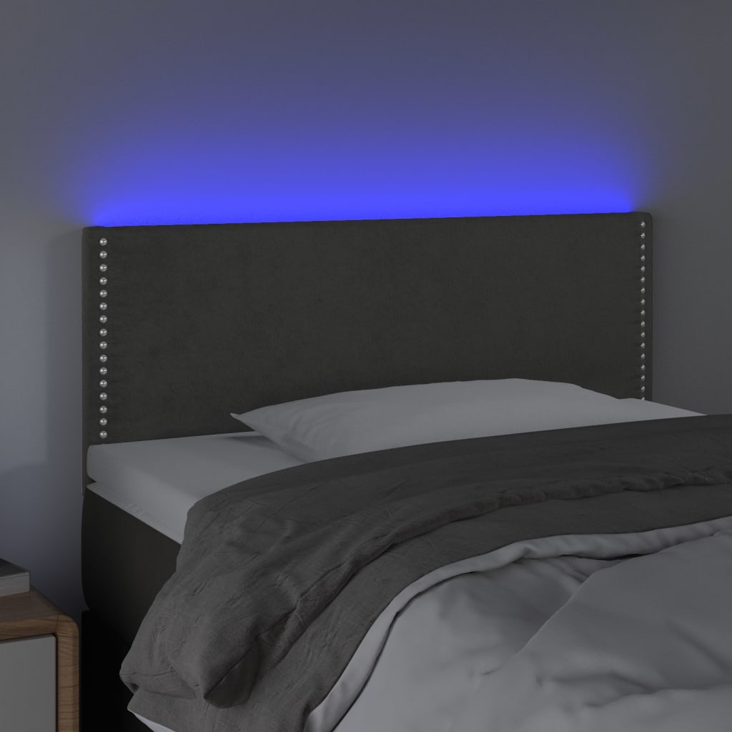 Hoofdbord LED 100x5x78/88 cm fluweel donkergrijs is nu te koop bij PeponiXL, paradijselijk wonen!