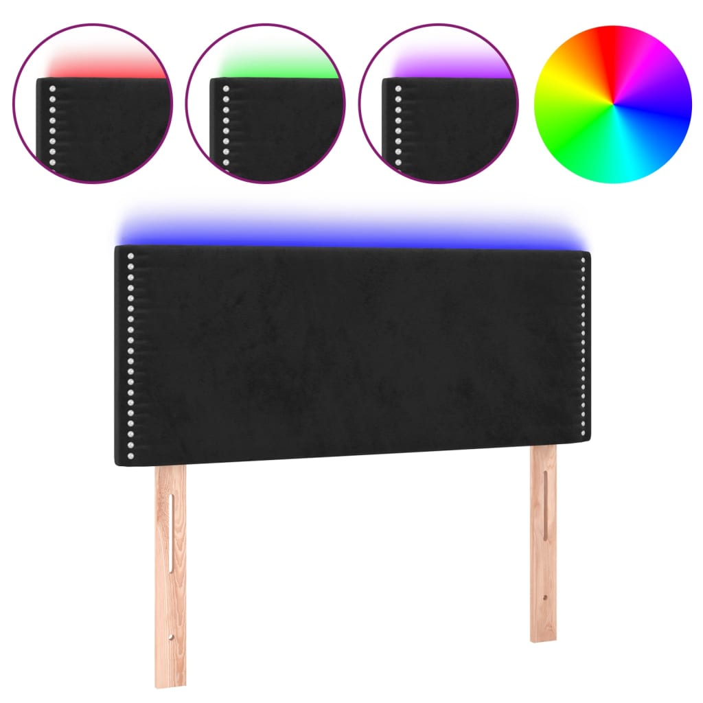 Hoofdbord LED 100x5x78/88 cm fluweel zwart is nu te koop bij PeponiXL, paradijselijk wonen!