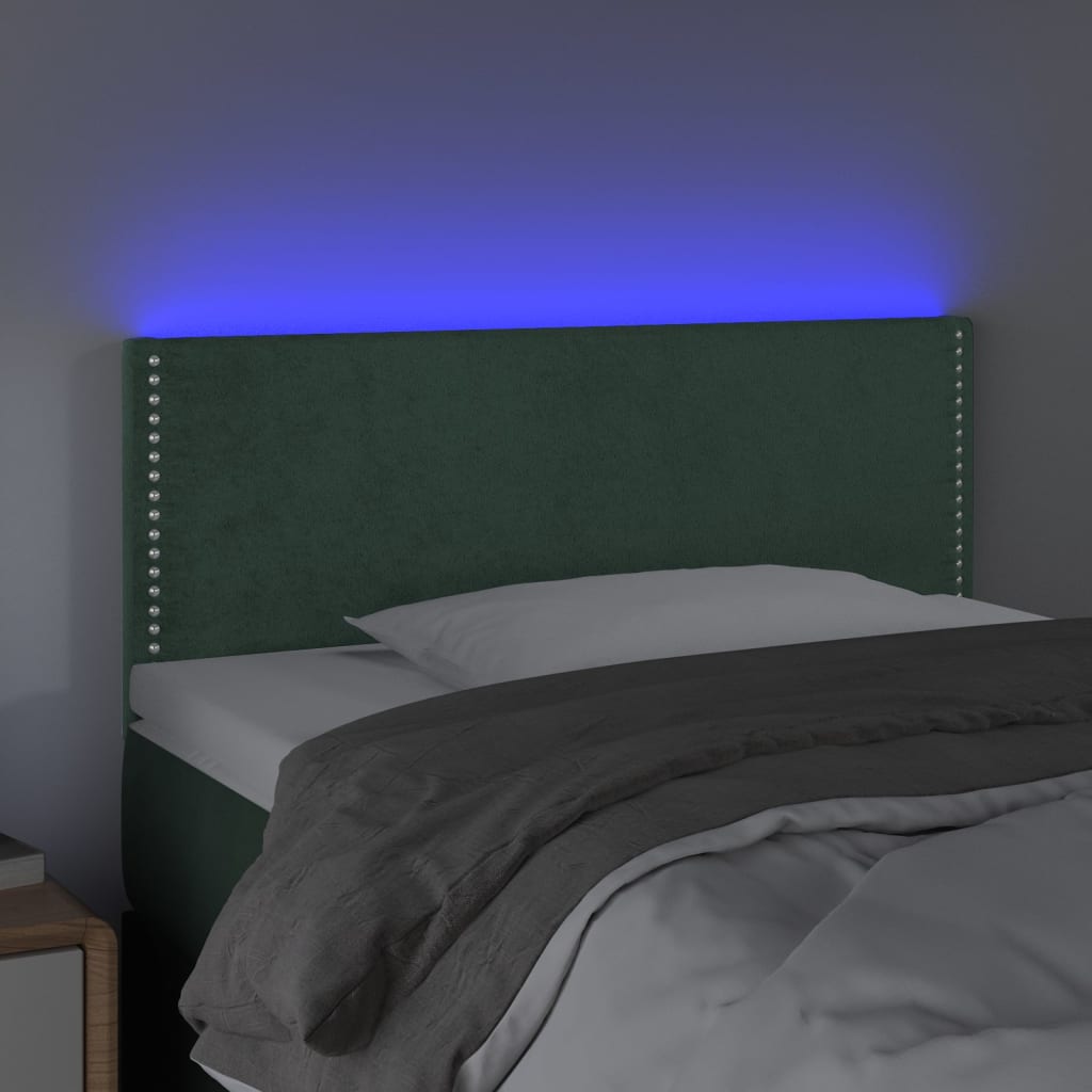 Hoofdbord LED 100x5x78/88 cm fluweel donkergroen is nu te koop bij PeponiXL, paradijselijk wonen!