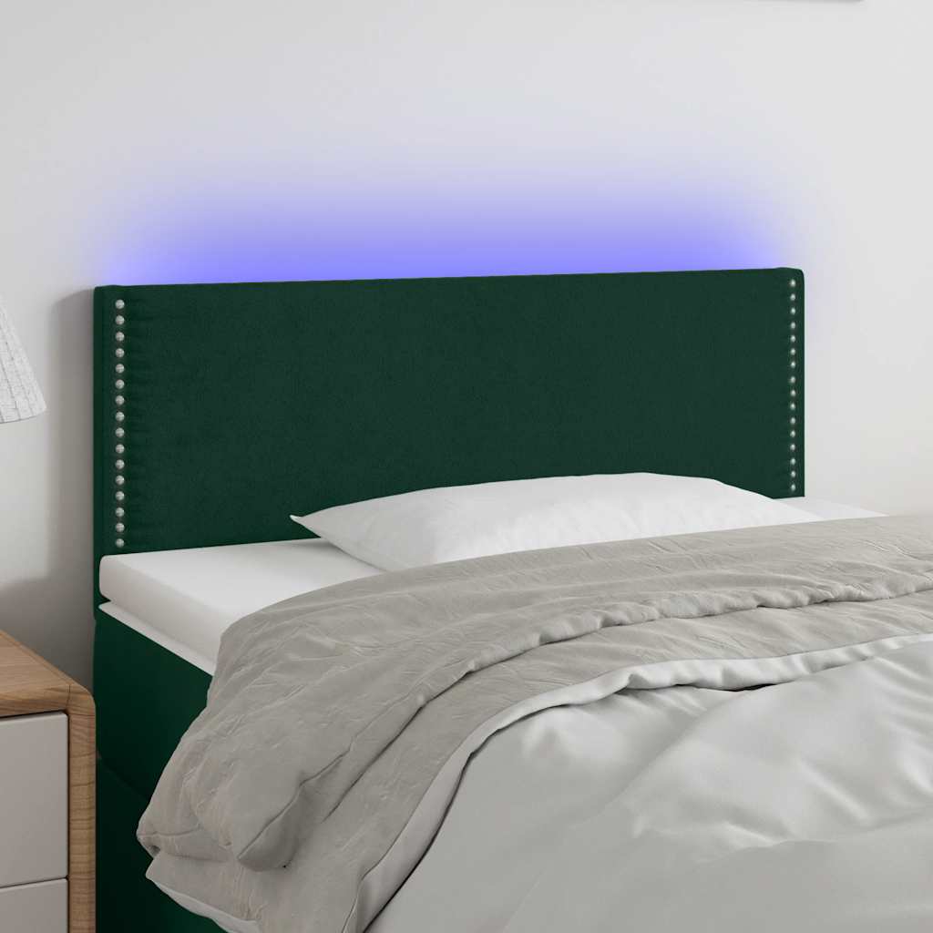 Hoofdbord LED 100x5x78/88 cm fluweel donkergroen is nu te koop bij PeponiXL, paradijselijk wonen!