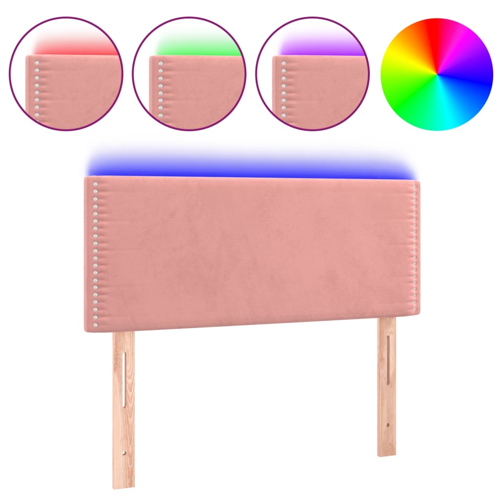 Hoofdbord LED 100x5x78/88 cm fluweel roze is nu te koop bij PeponiXL, paradijselijk wonen!