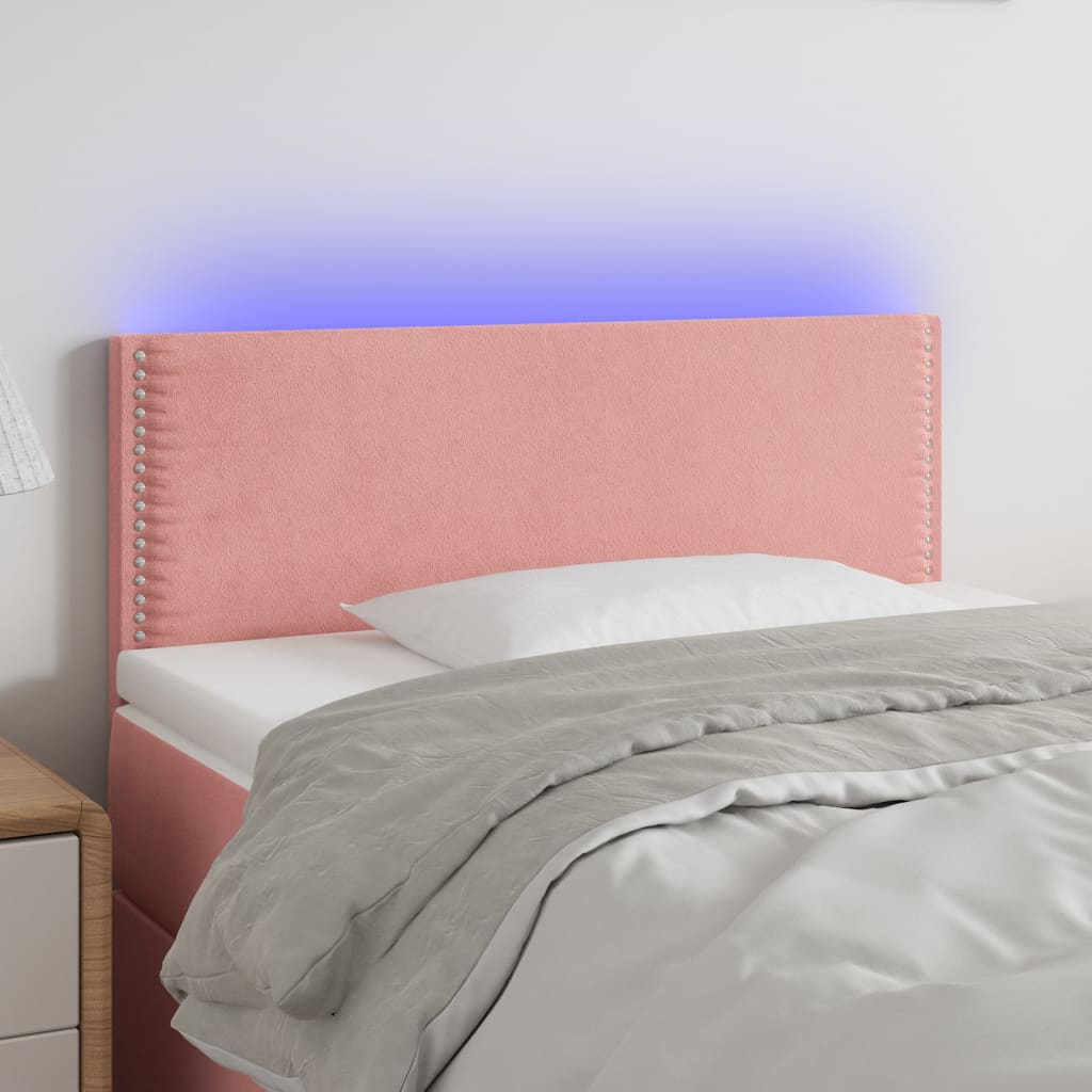 Hoofdbord LED 100x5x78/88 cm fluweel roze is nu te koop bij PeponiXL, paradijselijk wonen!