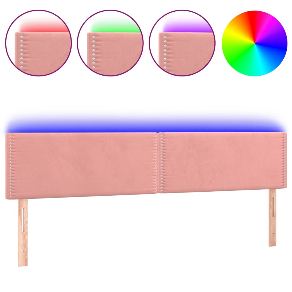 Hoofdbord LED 160x5x78/88 cm fluweel roze is nu te koop bij PeponiXL, paradijselijk wonen!