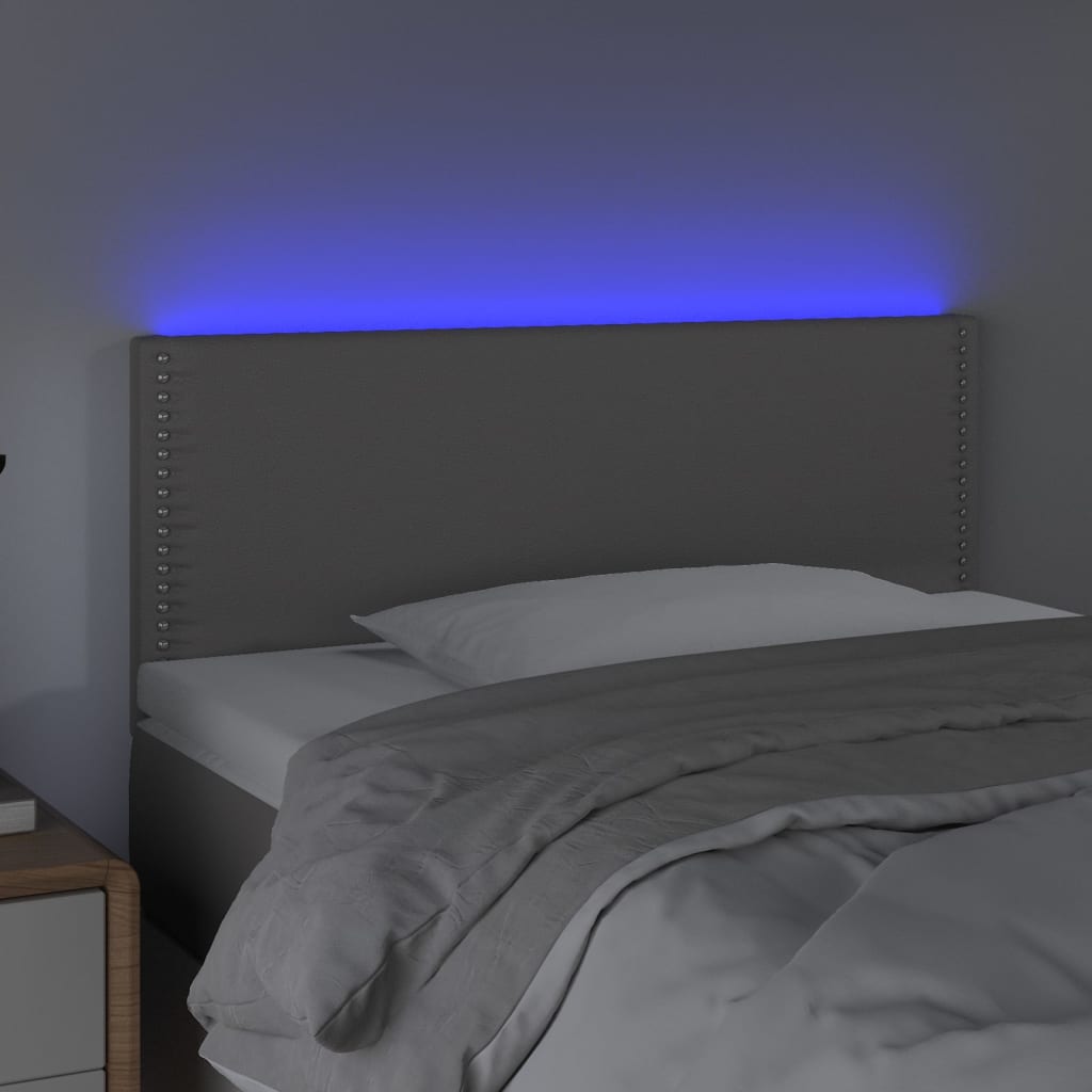 Hoofdbord LED 80x5x78/88 cm kunstleer grijs is nu te koop bij PeponiXL, paradijselijk wonen!