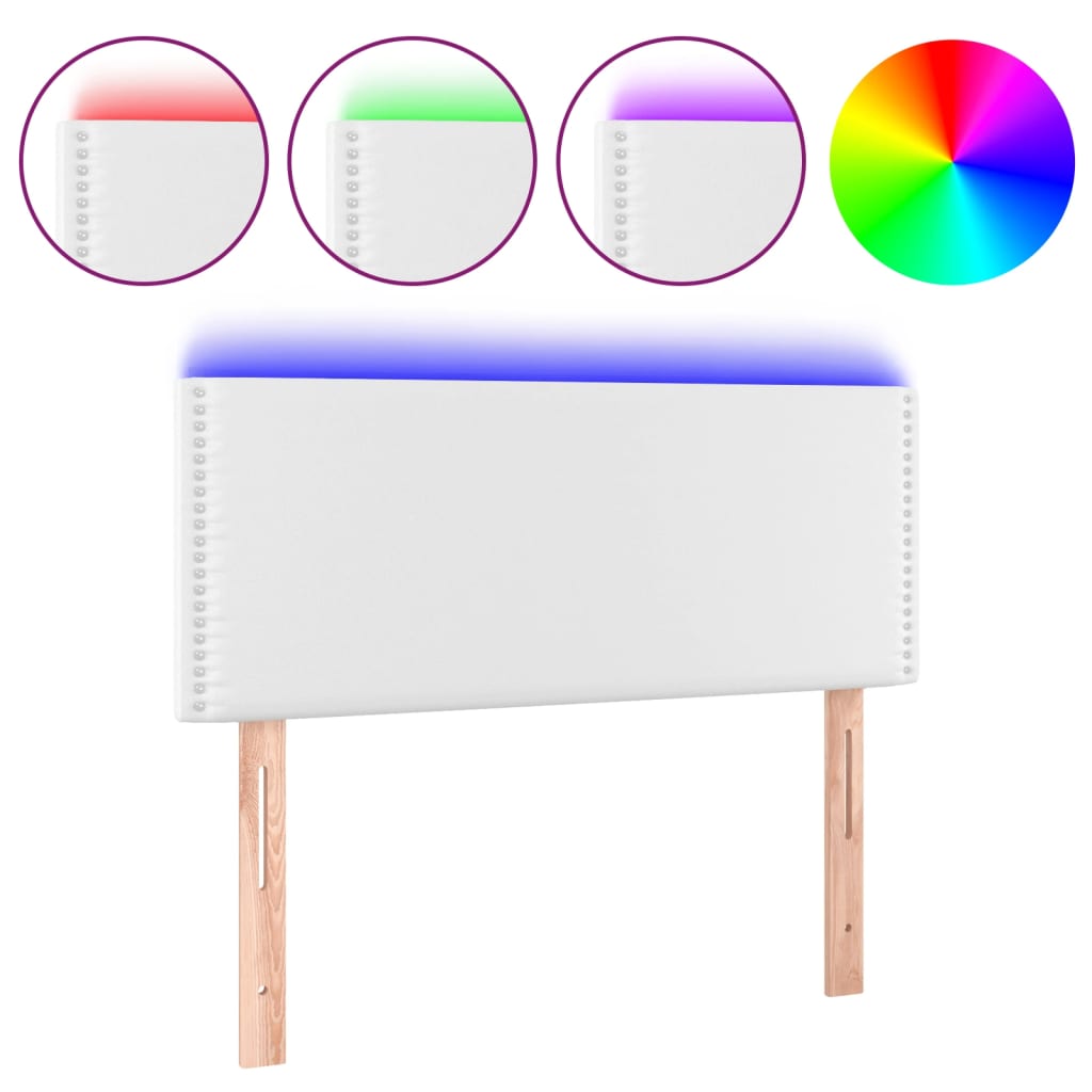 Hoofdbord LED 100x5x78/88 cm kunstleer wit is nu te koop bij PeponiXL, paradijselijk wonen!