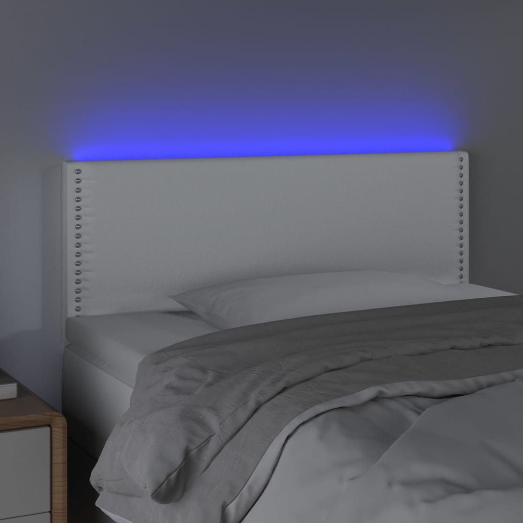 Hoofdbord LED 100x5x78/88 cm kunstleer wit is nu te koop bij PeponiXL, paradijselijk wonen!