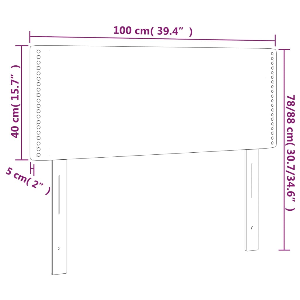 Hoofdbord LED 100x5x78/88 cm kunstleer wit is nu te koop bij PeponiXL, paradijselijk wonen!