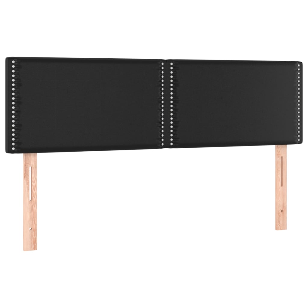 Hoofdbord LED 144x5x78/88 cm kunstleer zwart is nu te koop bij PeponiXL, paradijselijk wonen!