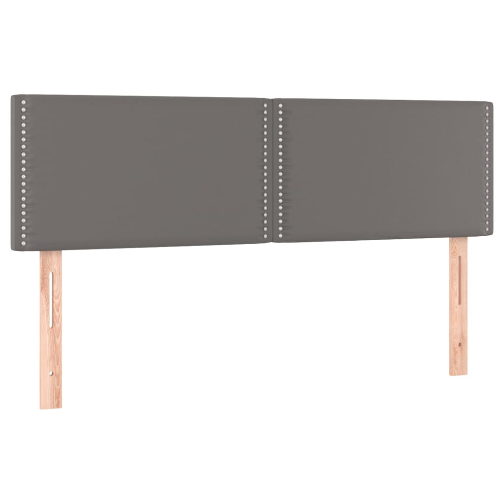 Hoofdbord LED 144x5x78/88 cm kunstleer grijs is nu te koop bij PeponiXL, paradijselijk wonen!