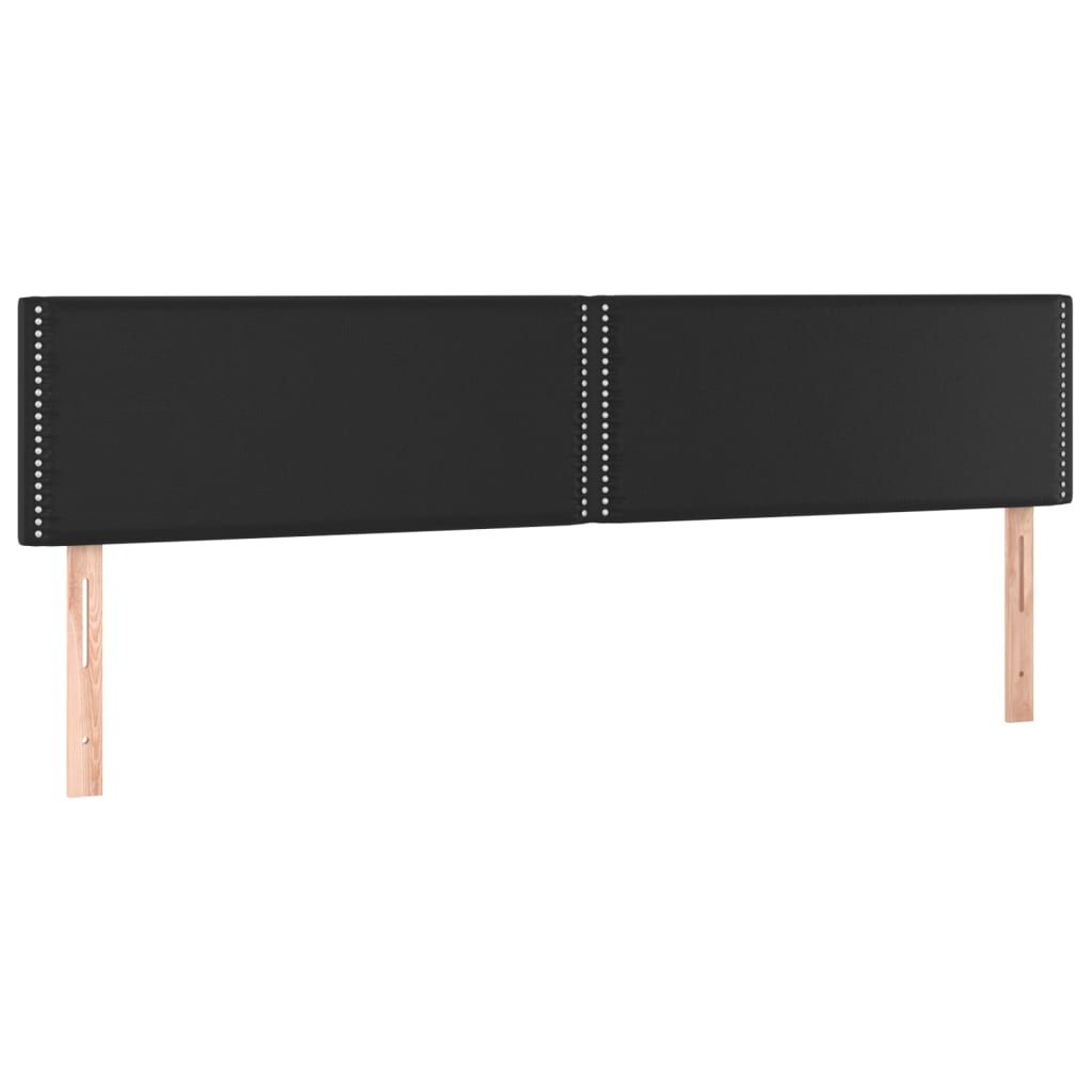 Hoofdbord LED 200x5x78/88 cm kunstleer zwart is nu te koop bij PeponiXL, paradijselijk wonen!