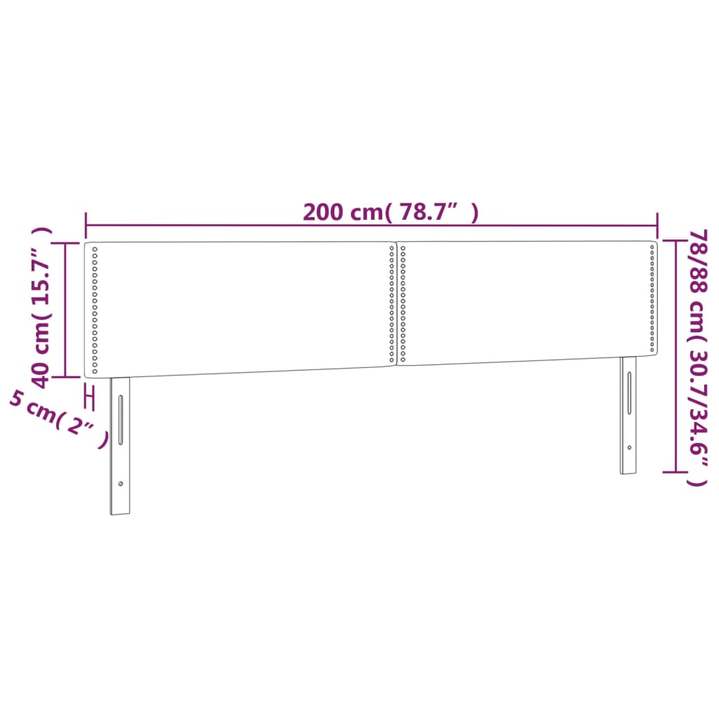 Hoofdbord LED 200x5x78/88 cm kunstleer zwart is nu te koop bij PeponiXL, paradijselijk wonen!