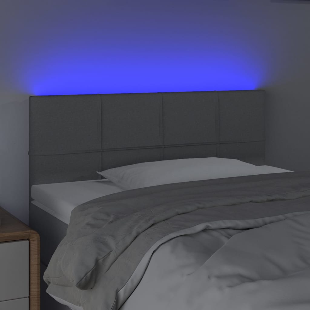 Hoofdbord LED 80x5x78/88 cm stof lichtgrijs is nu te koop bij PeponiXL, paradijselijk wonen!