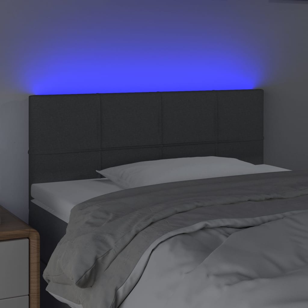 Hoofdbord LED 80x5x78/88 cm stof donkergrijs is nu te koop bij PeponiXL, paradijselijk wonen!