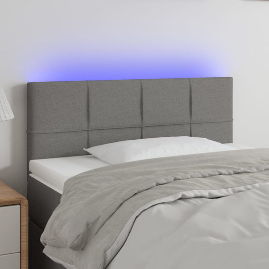 Hoofdbord LED 80x5x78/88 cm stof donkergrijs is nu te koop bij PeponiXL, paradijselijk wonen!
