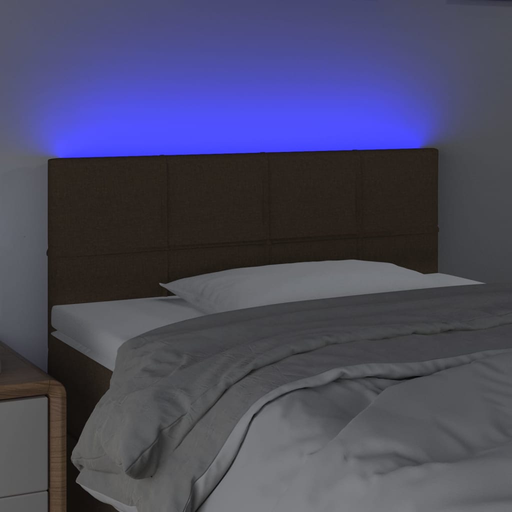 Hoofdbord LED 80x5x78/88 cm stof donkerbruin is nu te koop bij PeponiXL, paradijselijk wonen!
