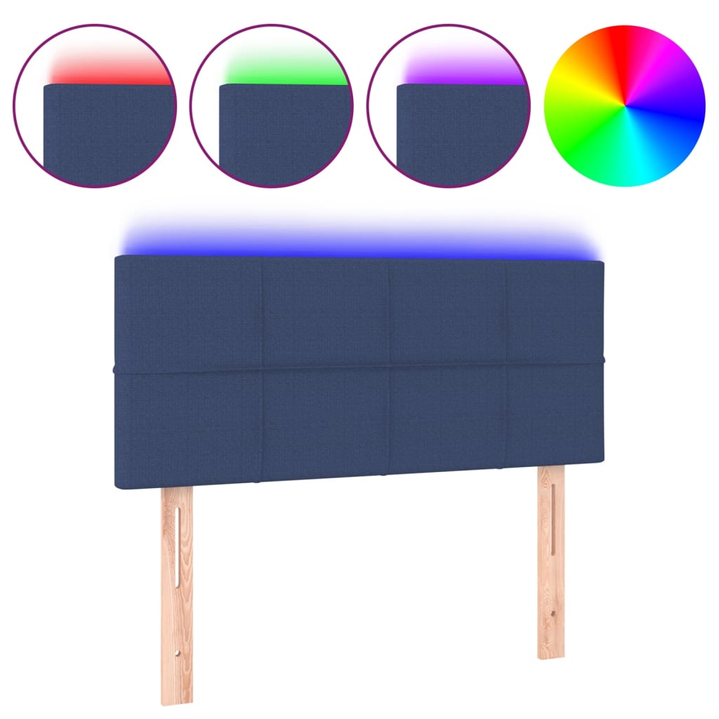 Hoofdbord LED 80x5x78/88 cm stof blauw is nu te koop bij PeponiXL, paradijselijk wonen!