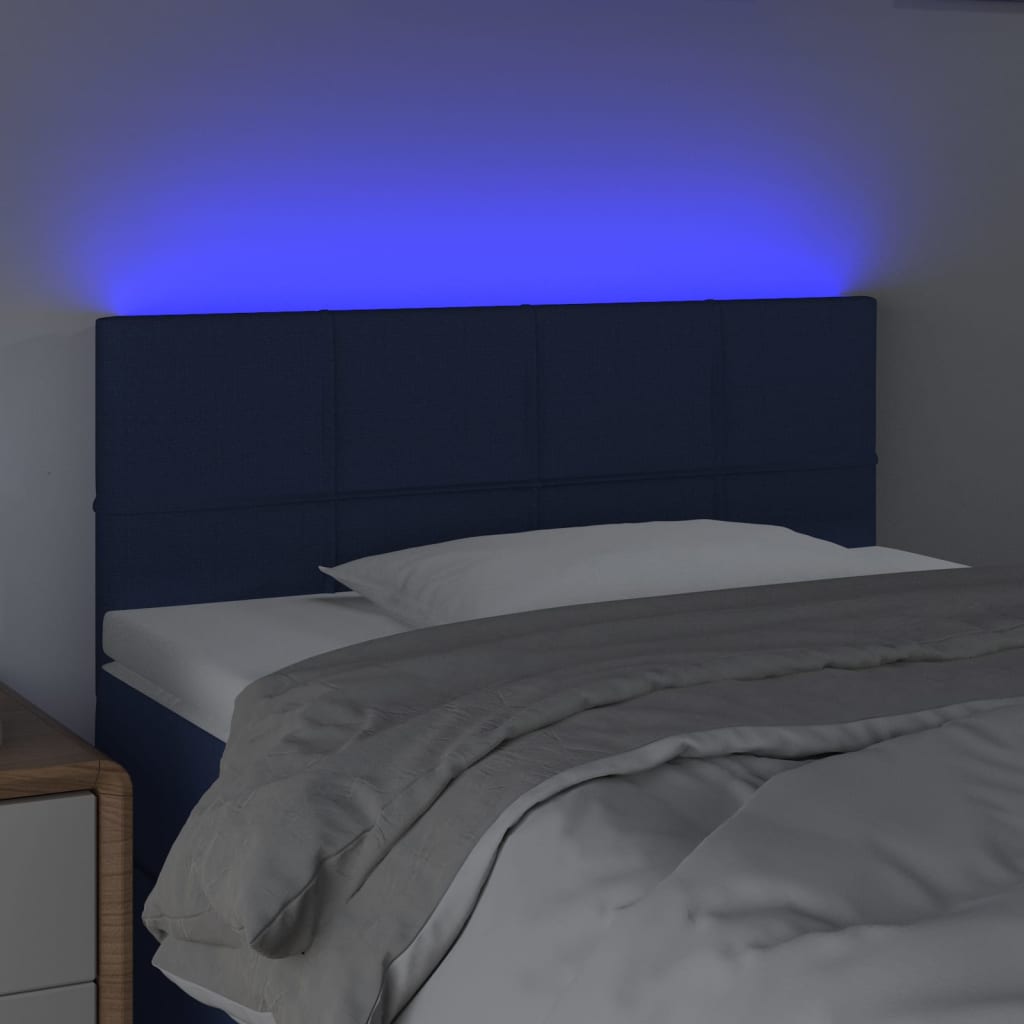 Hoofdbord LED 80x5x78/88 cm stof blauw is nu te koop bij PeponiXL, paradijselijk wonen!