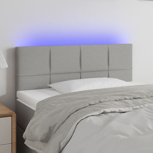 Hoofdbord LED 90x5x78/88 cm stof lichtgrijs is nu te koop bij PeponiXL, paradijselijk wonen!