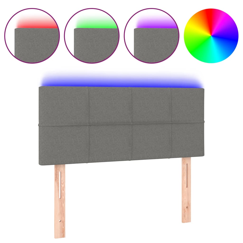 Hoofdbord LED 90x5x78/88 cm stof donkergrijs is nu te koop bij PeponiXL, paradijselijk wonen!