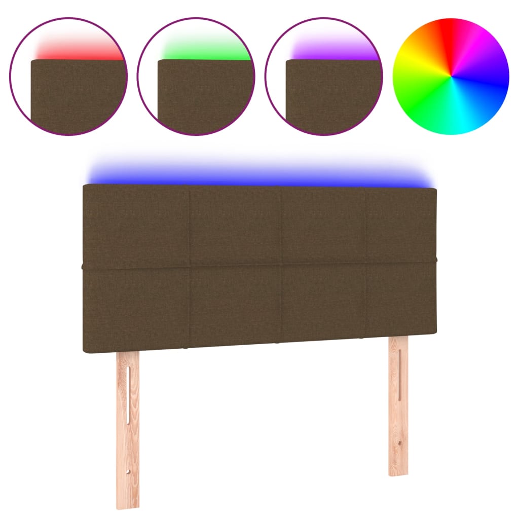 Hoofdbord LED 90x5x78/88 cm stof donkerbruin is nu te koop bij PeponiXL, paradijselijk wonen!