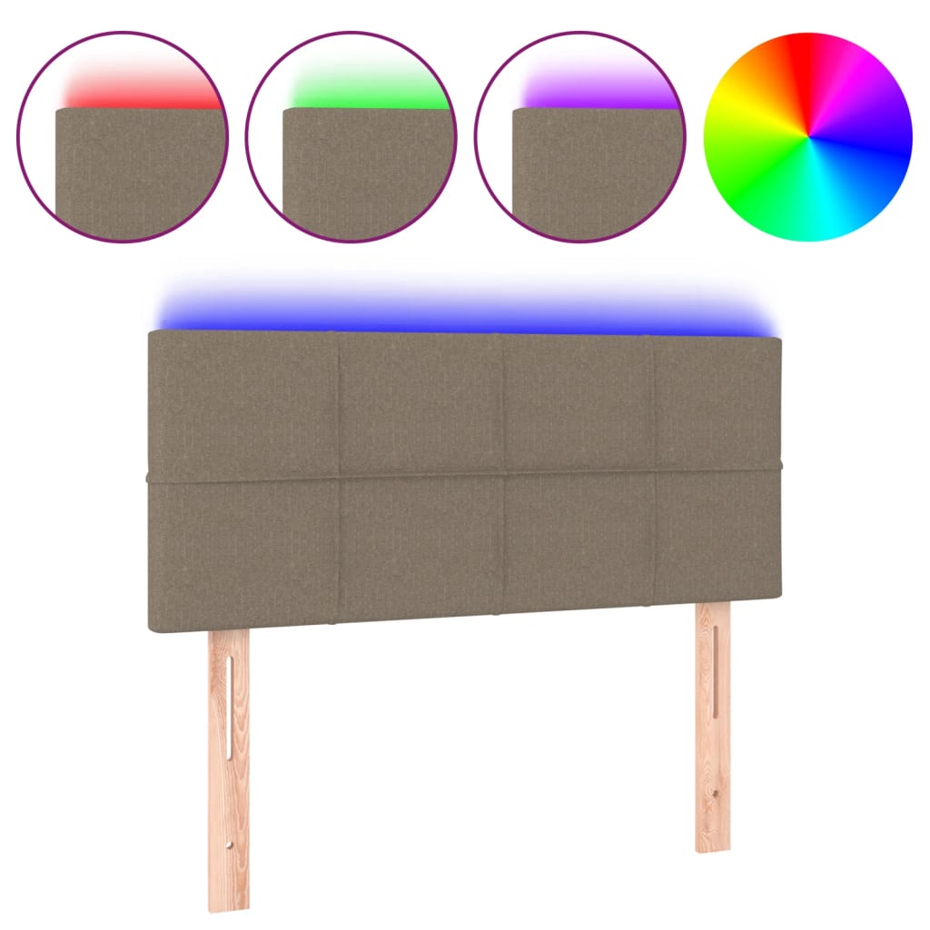 Hoofdbord LED 90x5x78/88 cm stof taupe is nu te koop bij PeponiXL, paradijselijk wonen!