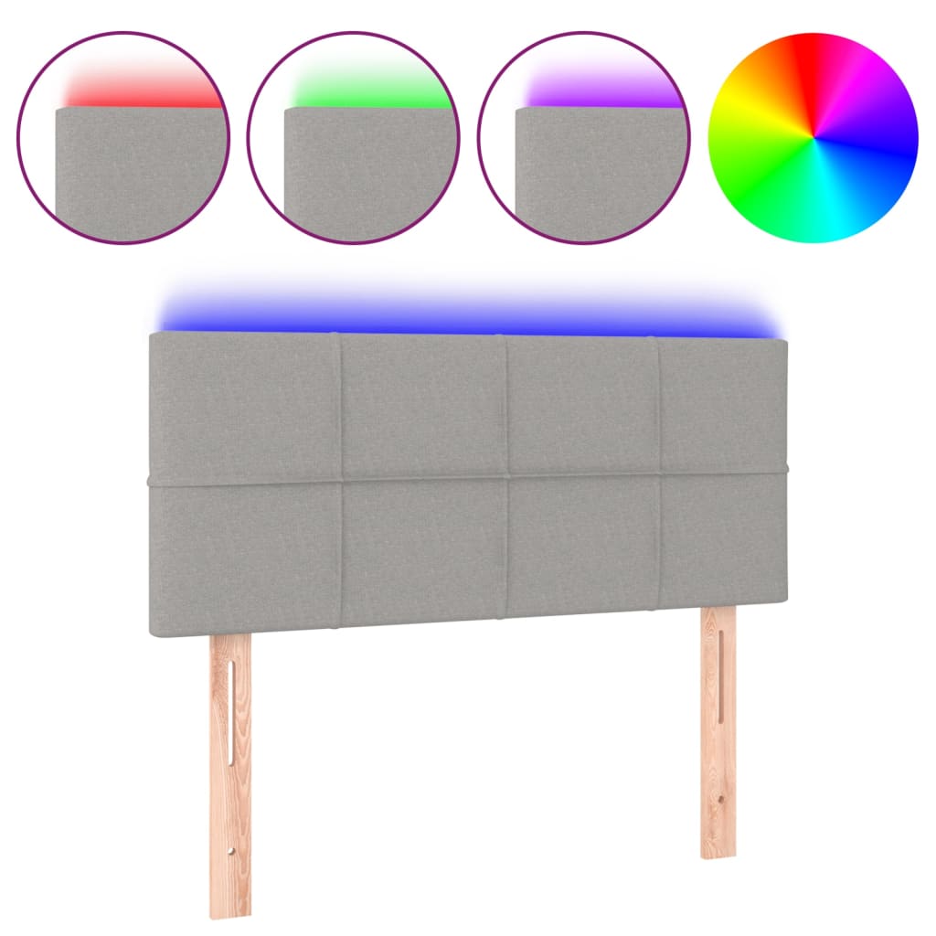 Hoofdbord LED 100x5x78/88 cm stof lichtgrijs is nu te koop bij PeponiXL, paradijselijk wonen!