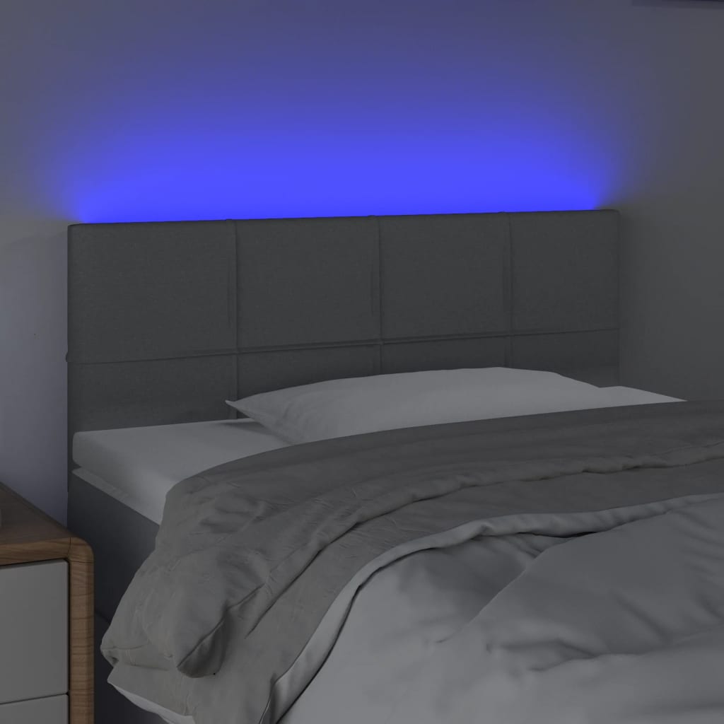 Hoofdbord LED 100x5x78/88 cm stof lichtgrijs is nu te koop bij PeponiXL, paradijselijk wonen!