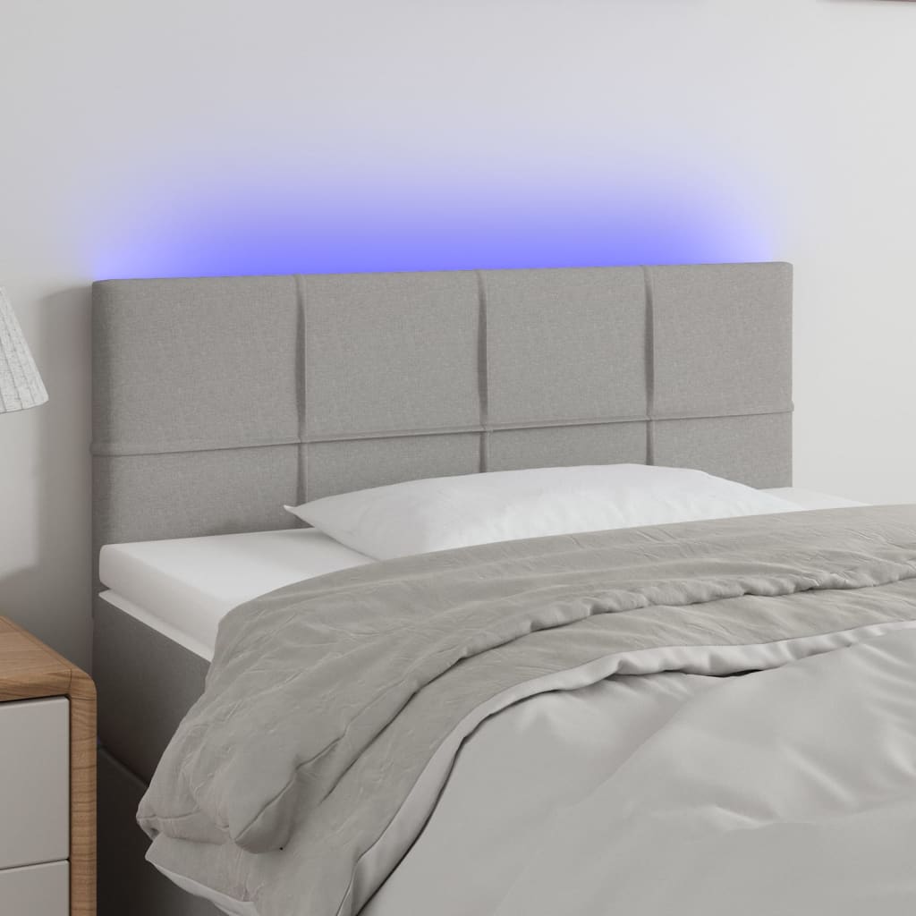 Hoofdbord LED 100x5x78/88 cm stof lichtgrijs is nu te koop bij PeponiXL, paradijselijk wonen!