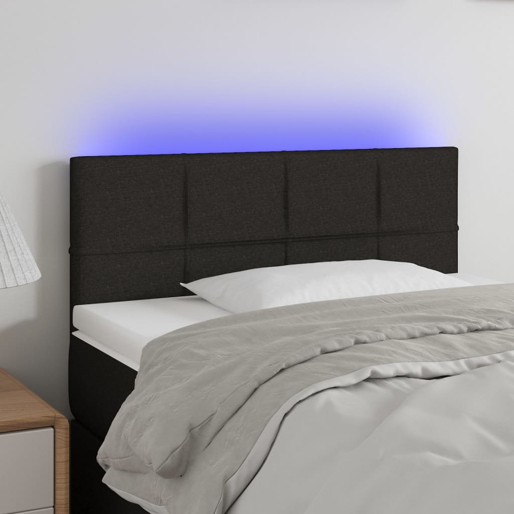 Hoofdbord LED 100x5x78/88 cm stof zwart is nu te koop bij PeponiXL, paradijselijk wonen!