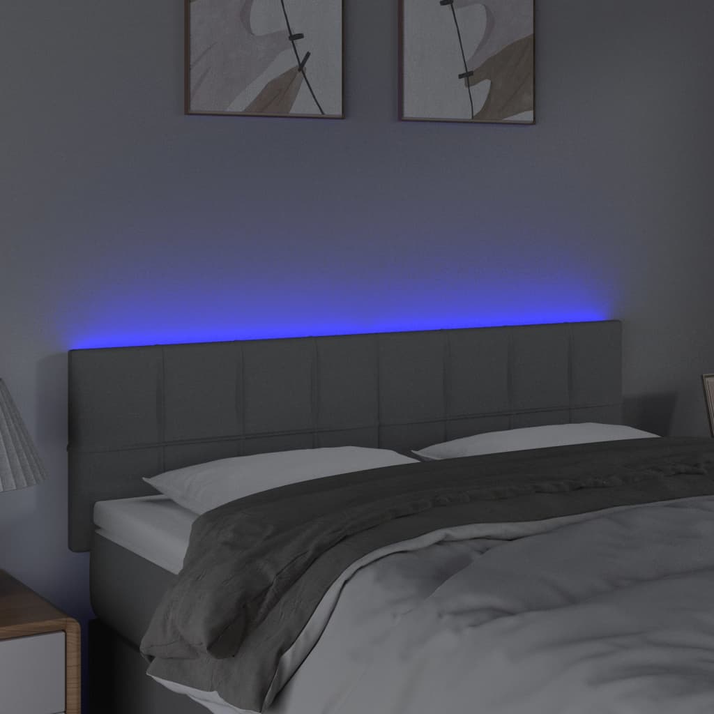 Hoofdbord LED 144x5x78/88 cm stof lichtgrijs is nu te koop bij PeponiXL, paradijselijk wonen!