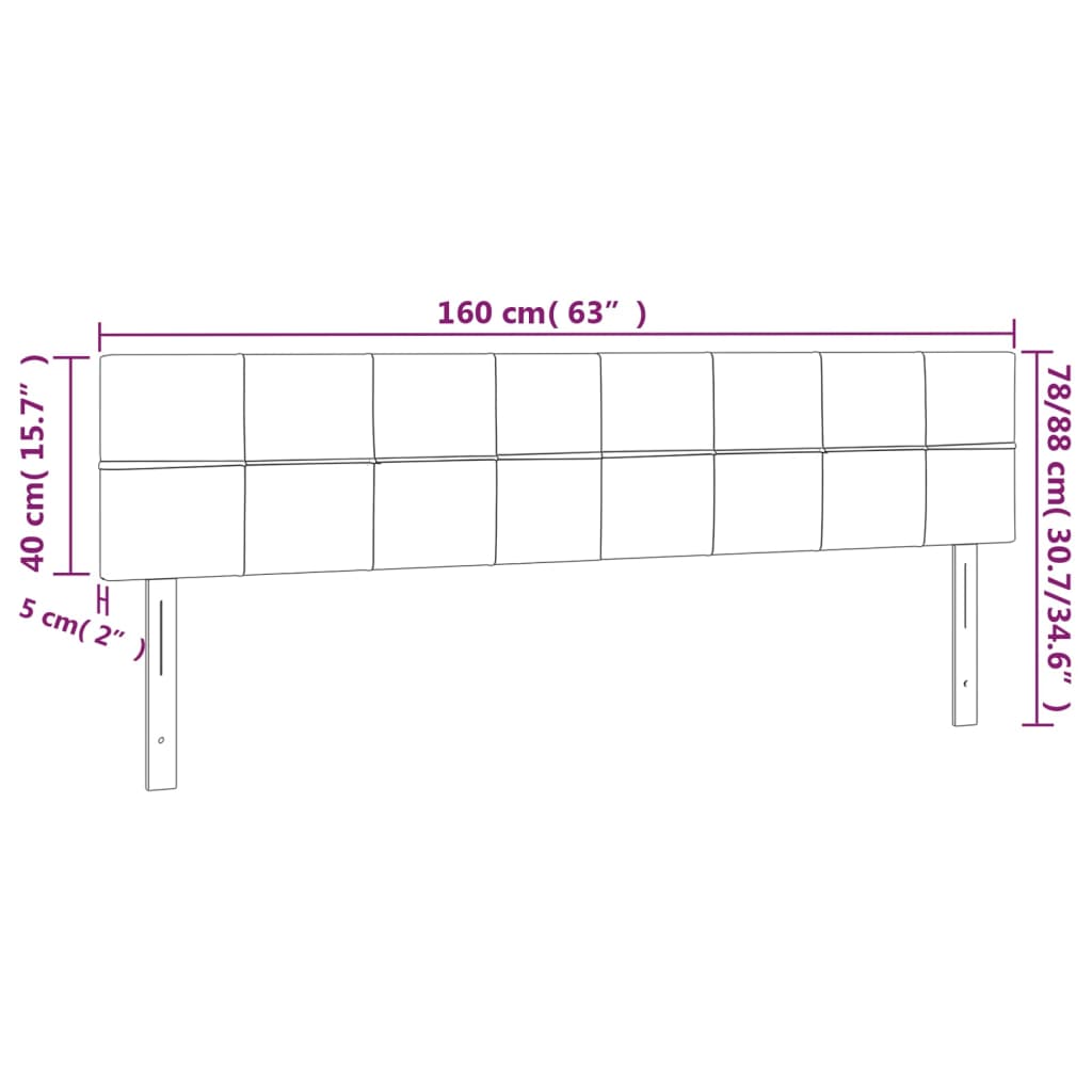 Hoofdbord LED 160x5x78/88 cm stof crèmekleurig is nu te koop bij PeponiXL, paradijselijk wonen!