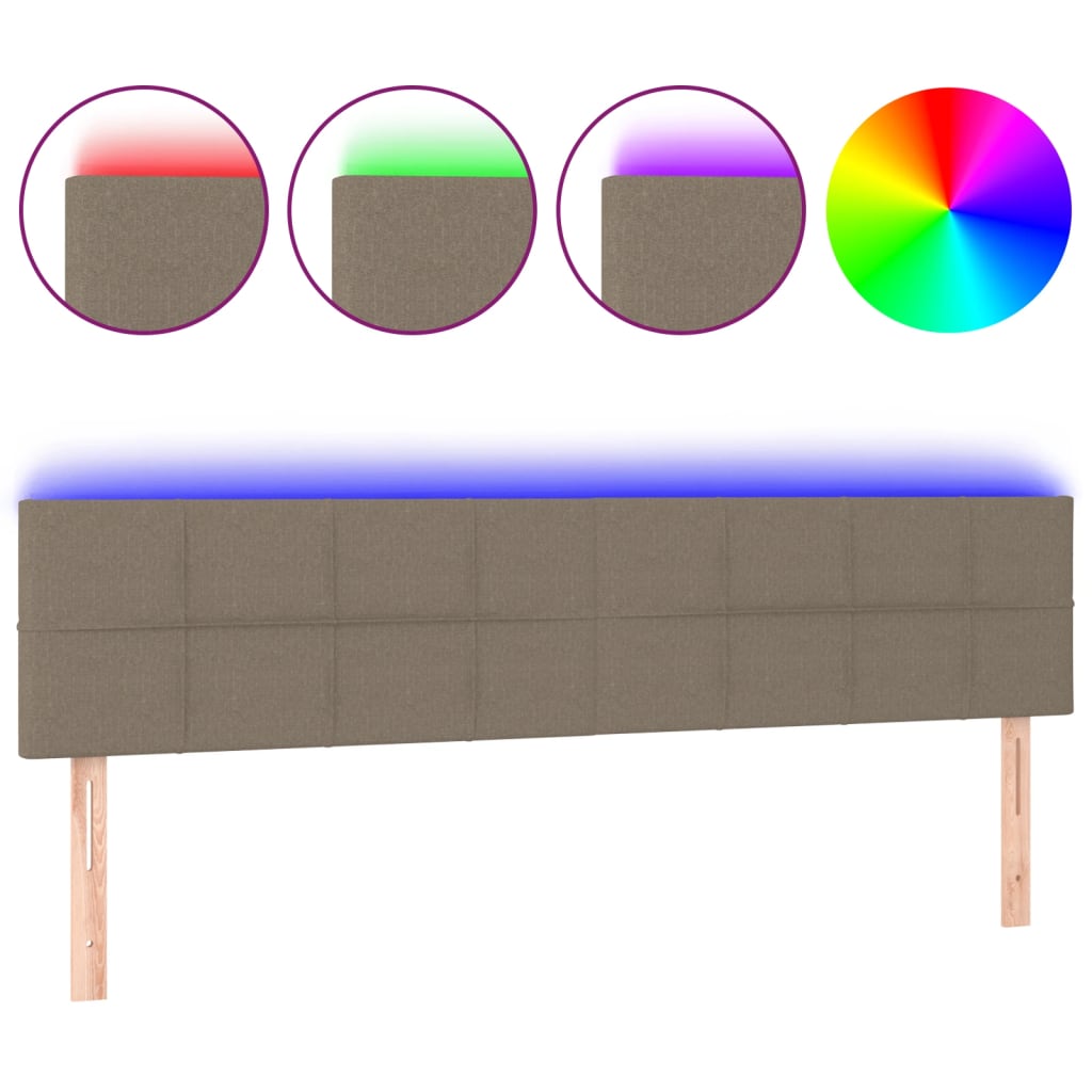 Hoofdbord LED 180x5x78/88 cm stof taupe is nu te koop bij PeponiXL, paradijselijk wonen!