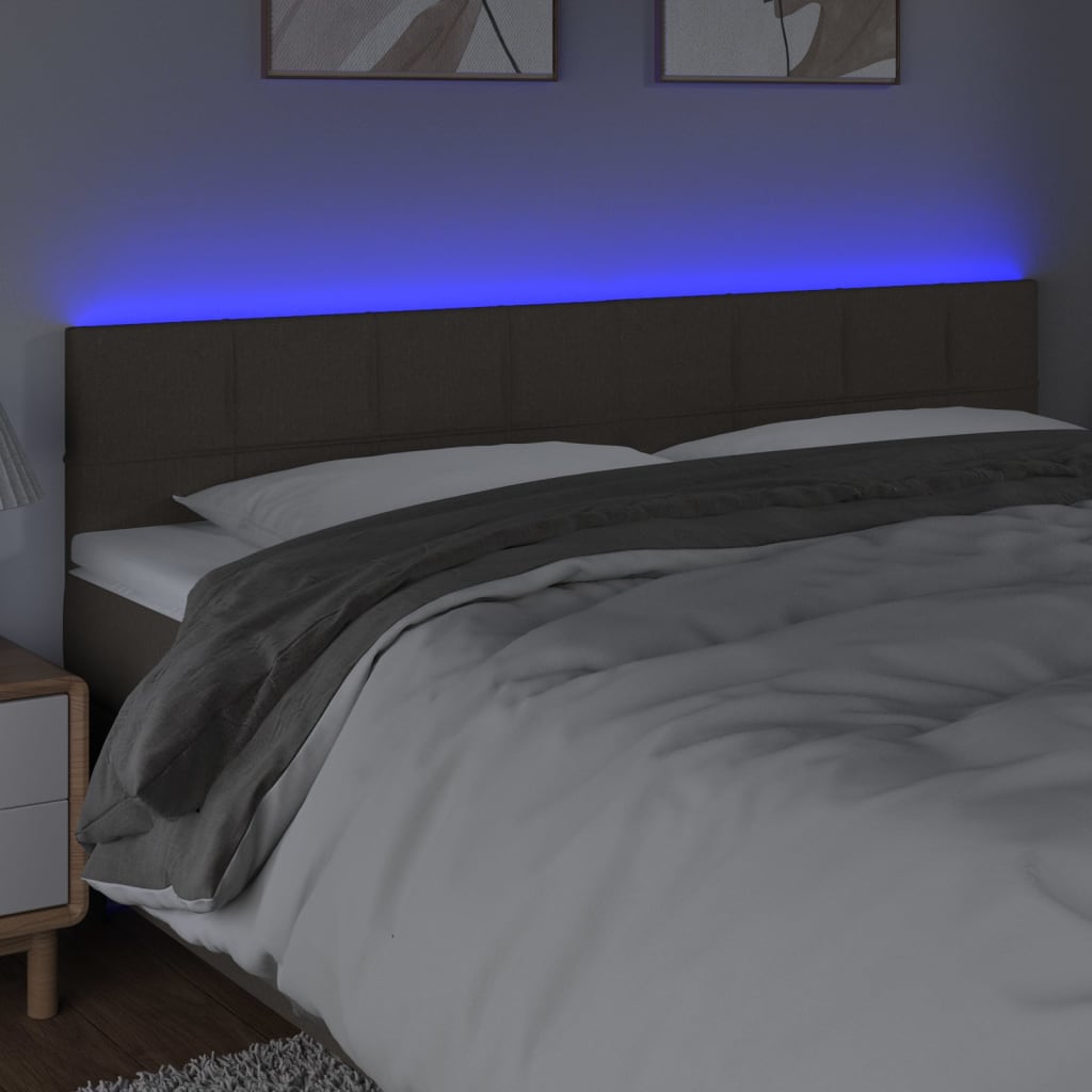 Hoofdbord LED 180x5x78/88 cm stof taupe is nu te koop bij PeponiXL, paradijselijk wonen!