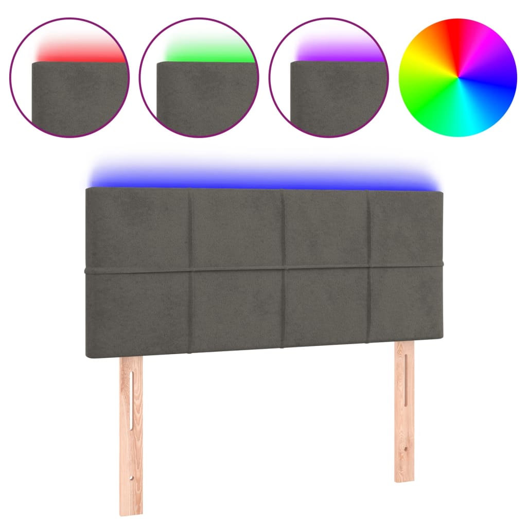 Hoofdbord LED 80x5x78/88 cm fluweel donkergrijs is nu te koop bij PeponiXL, paradijselijk wonen!