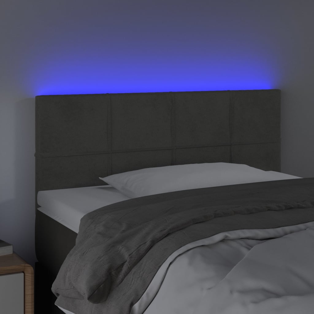 Hoofdbord LED 80x5x78/88 cm fluweel donkergrijs is nu te koop bij PeponiXL, paradijselijk wonen!