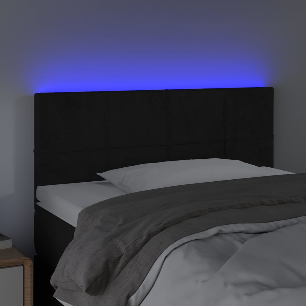 Hoofdbord LED 80x5x78/88 cm fluweel zwart is nu te koop bij PeponiXL, paradijselijk wonen!