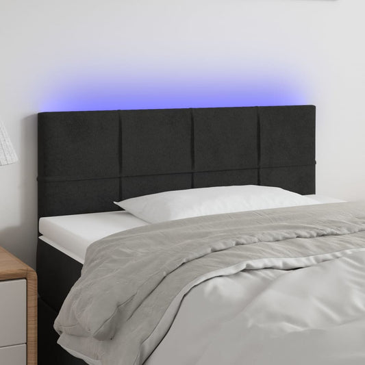 Hoofdbord LED 80x5x78/88 cm fluweel zwart is nu te koop bij PeponiXL, paradijselijk wonen!