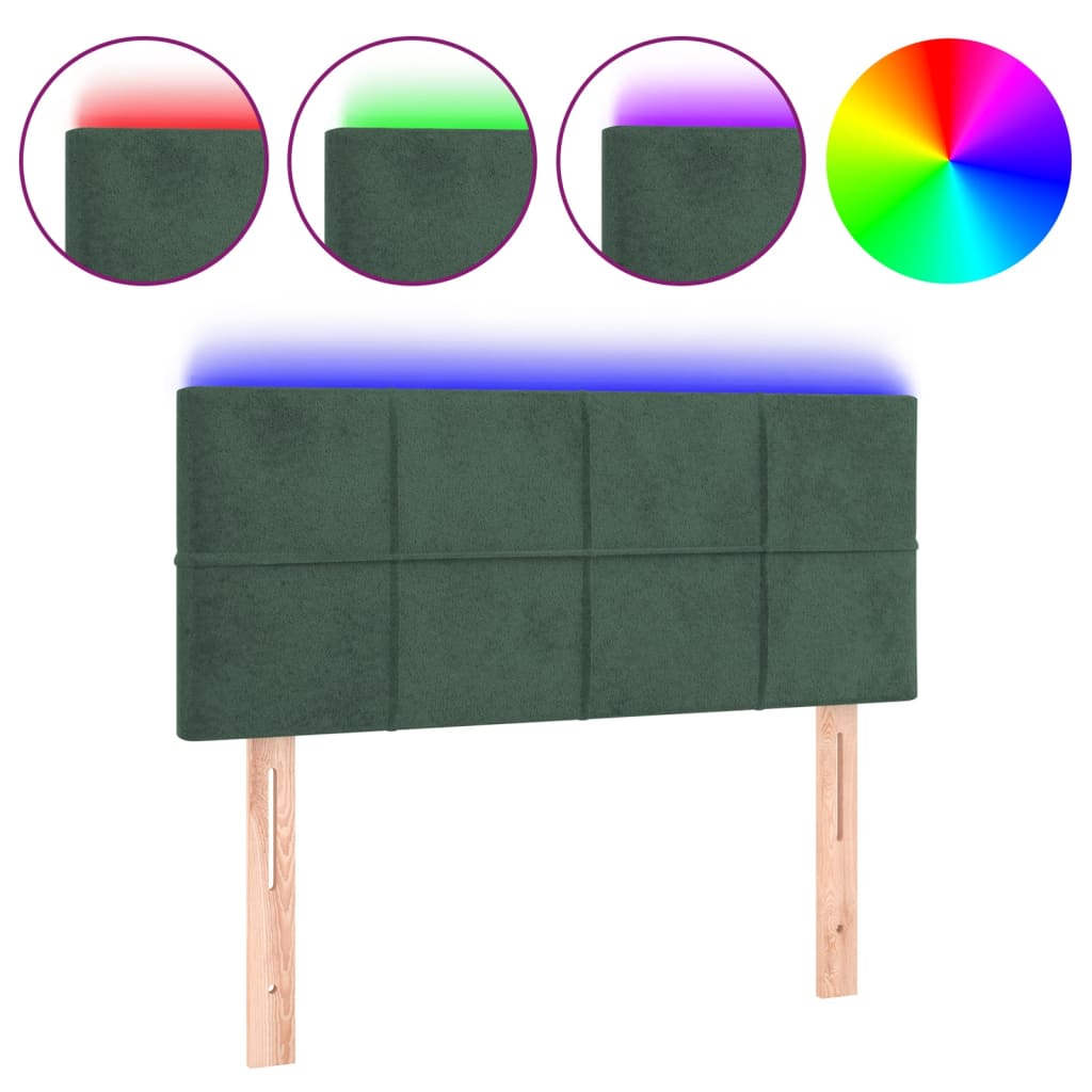 Hoofdbord LED 80x5x78/88 cm fluweel donkergroen is nu te koop bij PeponiXL, paradijselijk wonen!